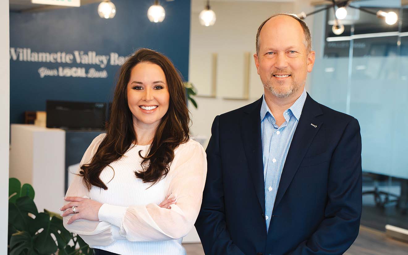 Willamette Valley Bank’s community engagement officer Daylee Howard (left) and CEO Ryan Dempster knew a customer testimonial video would be a powerful tool.