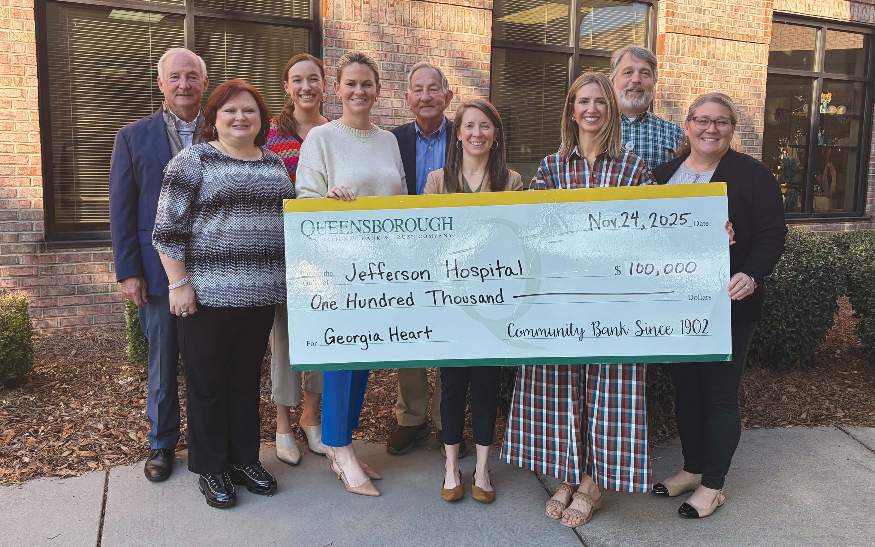 Queensborough National Bank & Trust Company has donated $600,000 to Jefferson Hospital, Jefferson County’s sole hospital, since&nbsp;2019.