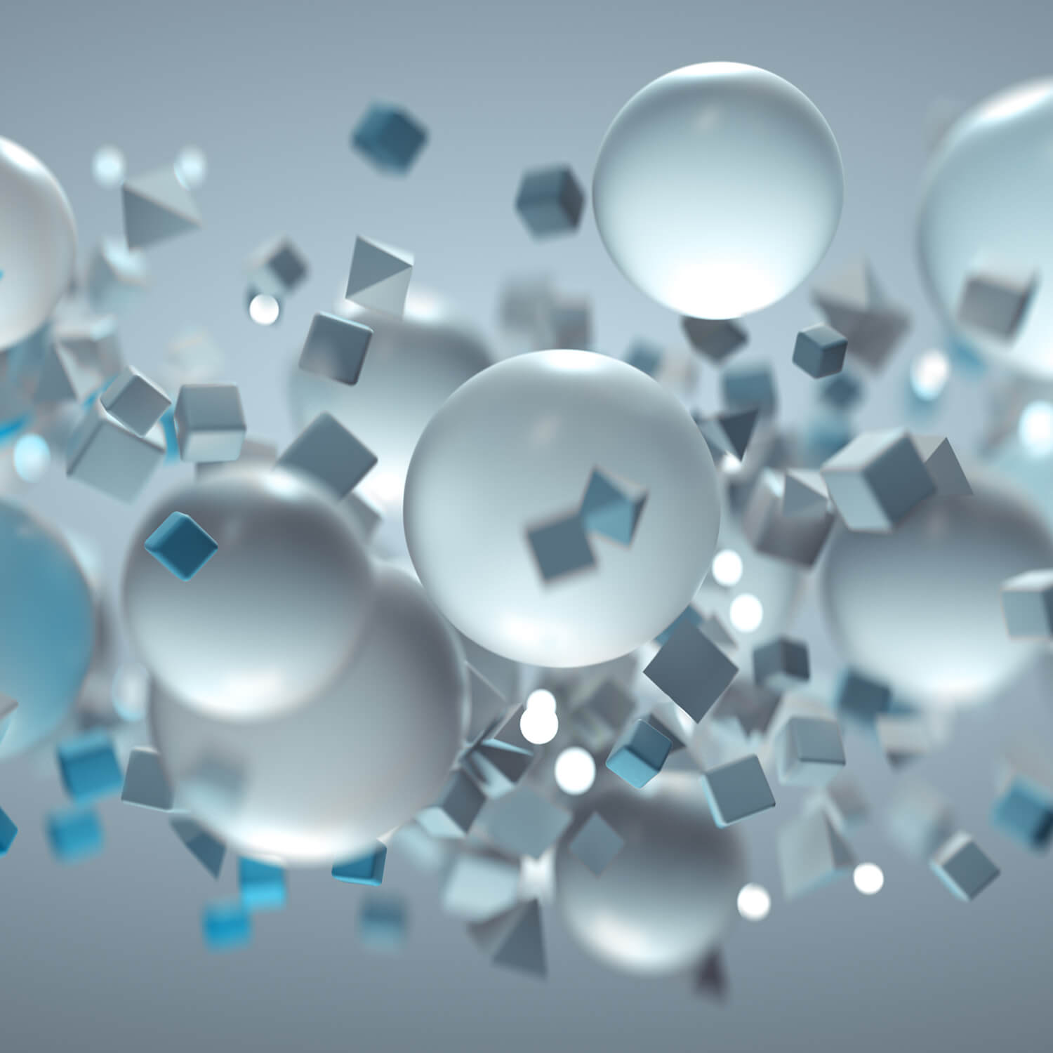 White and blue geometric shapes square