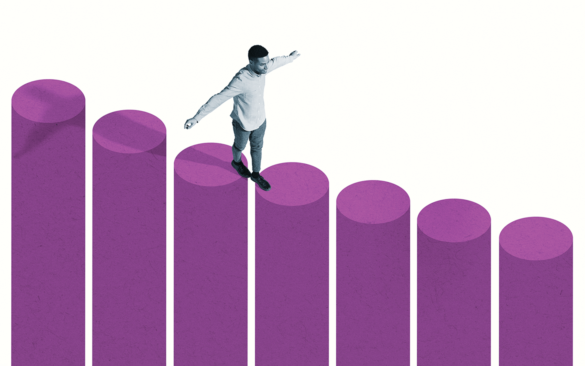 man walking on poles illustration