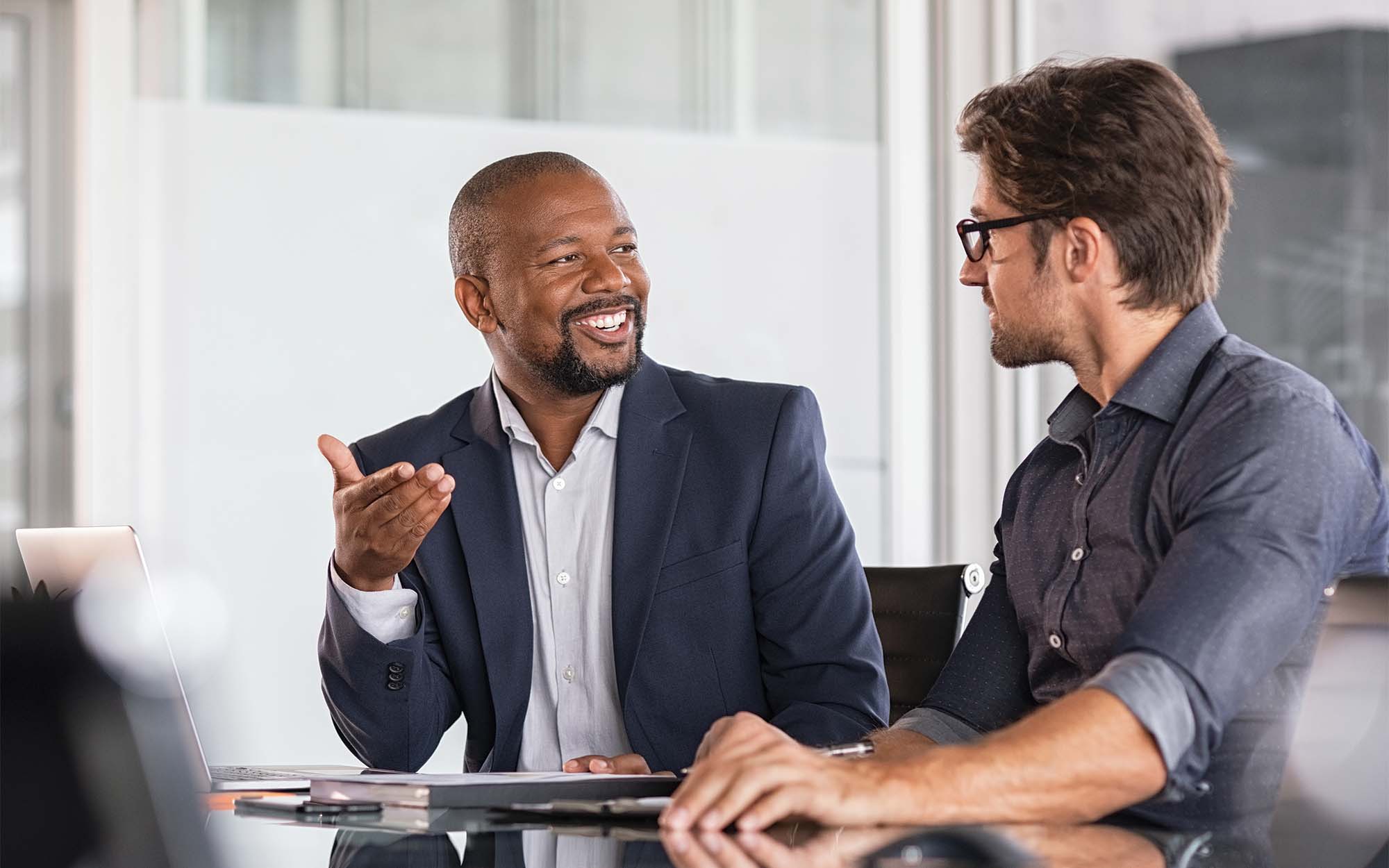 men in a meeting