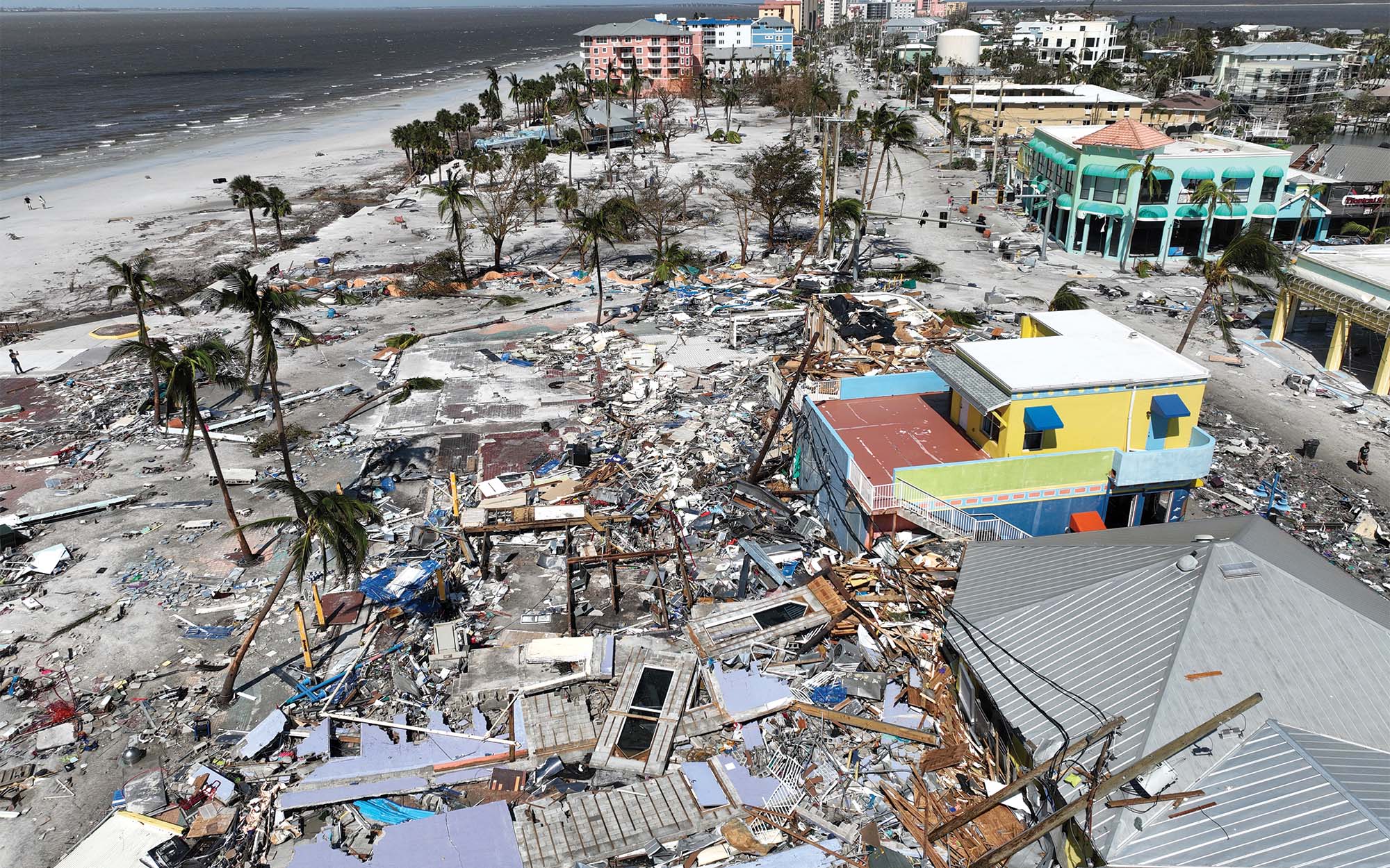 overhead view of Hurricane Ian devastation