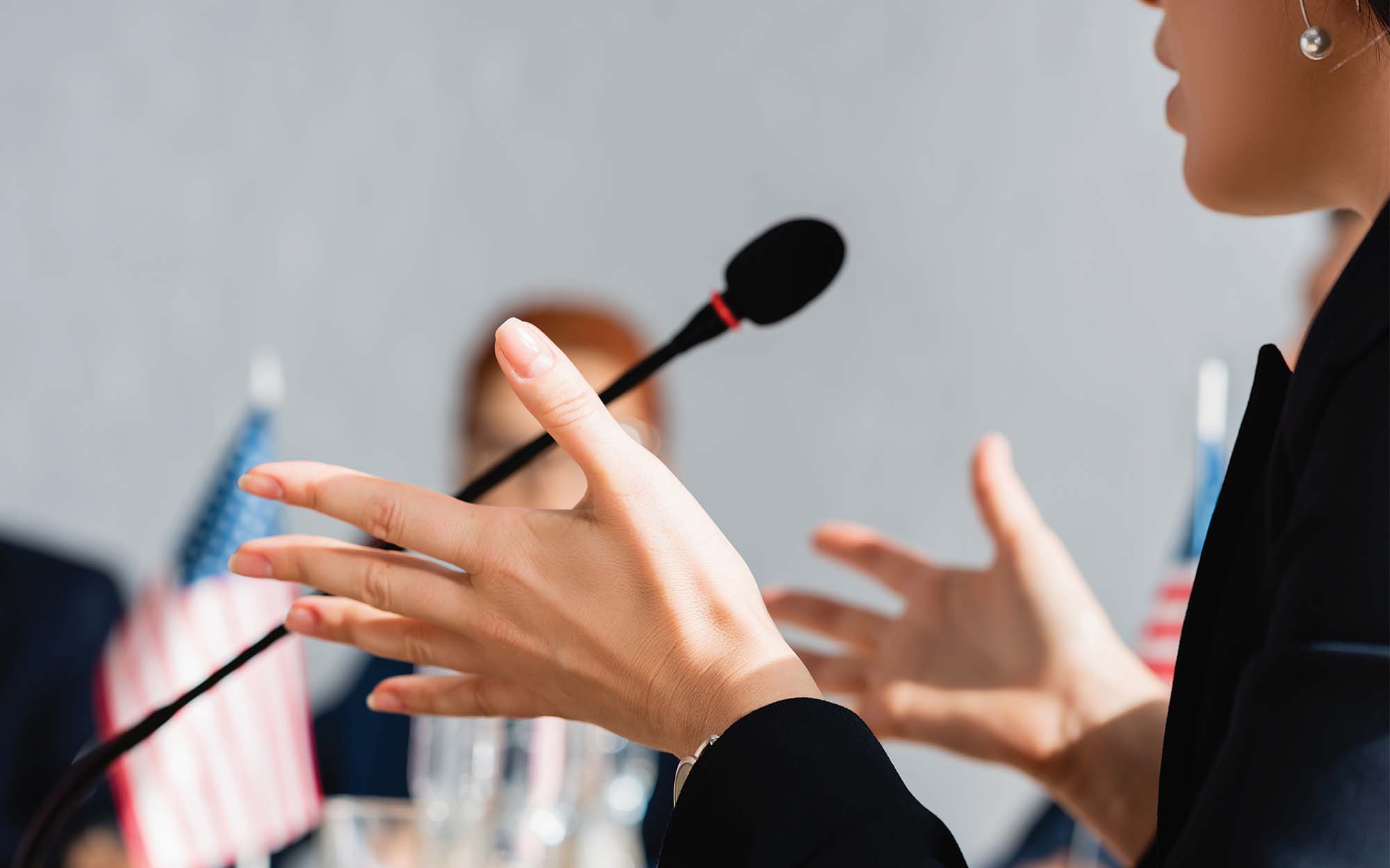 woman giving a speech