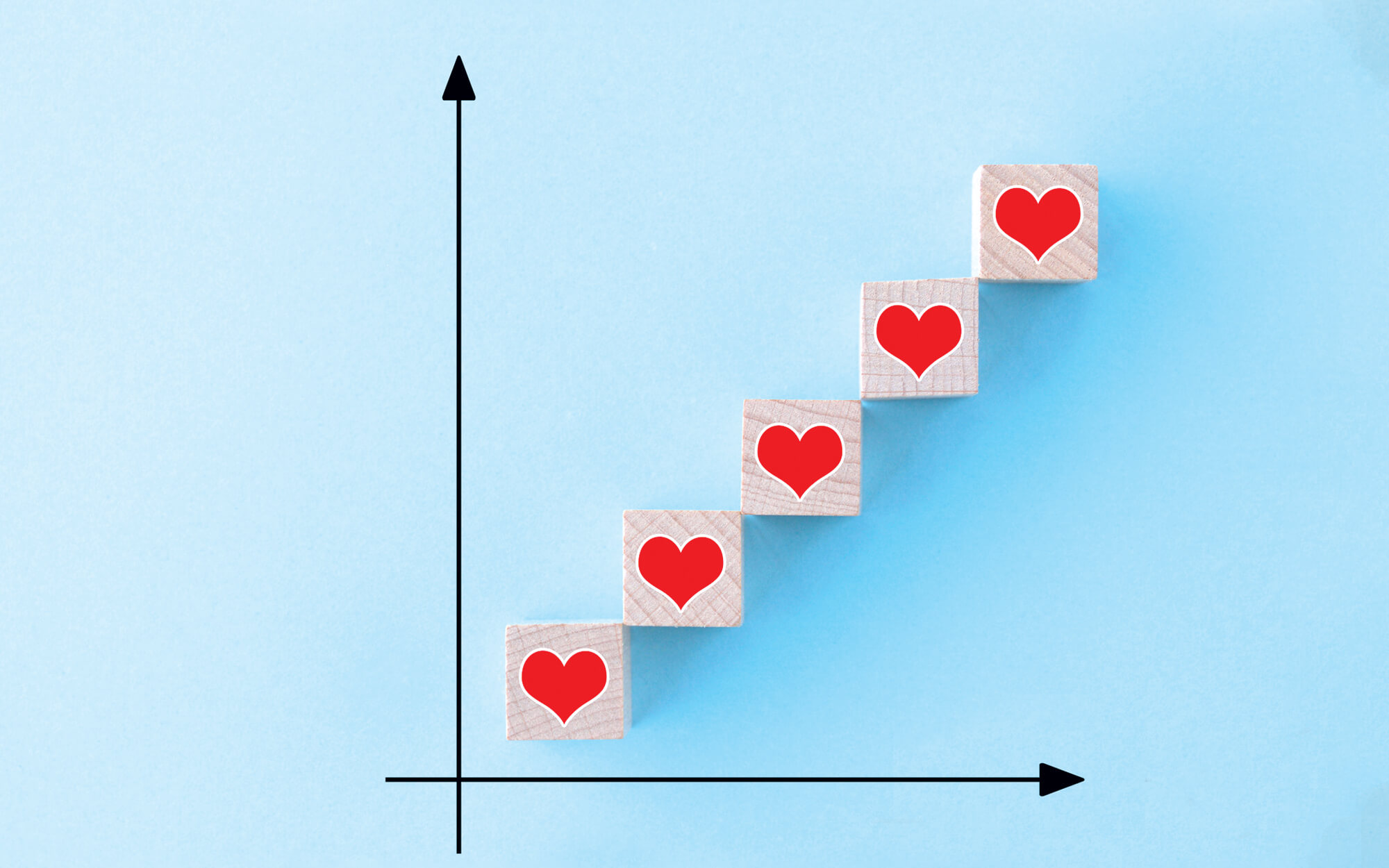 hearts line chart illustration
