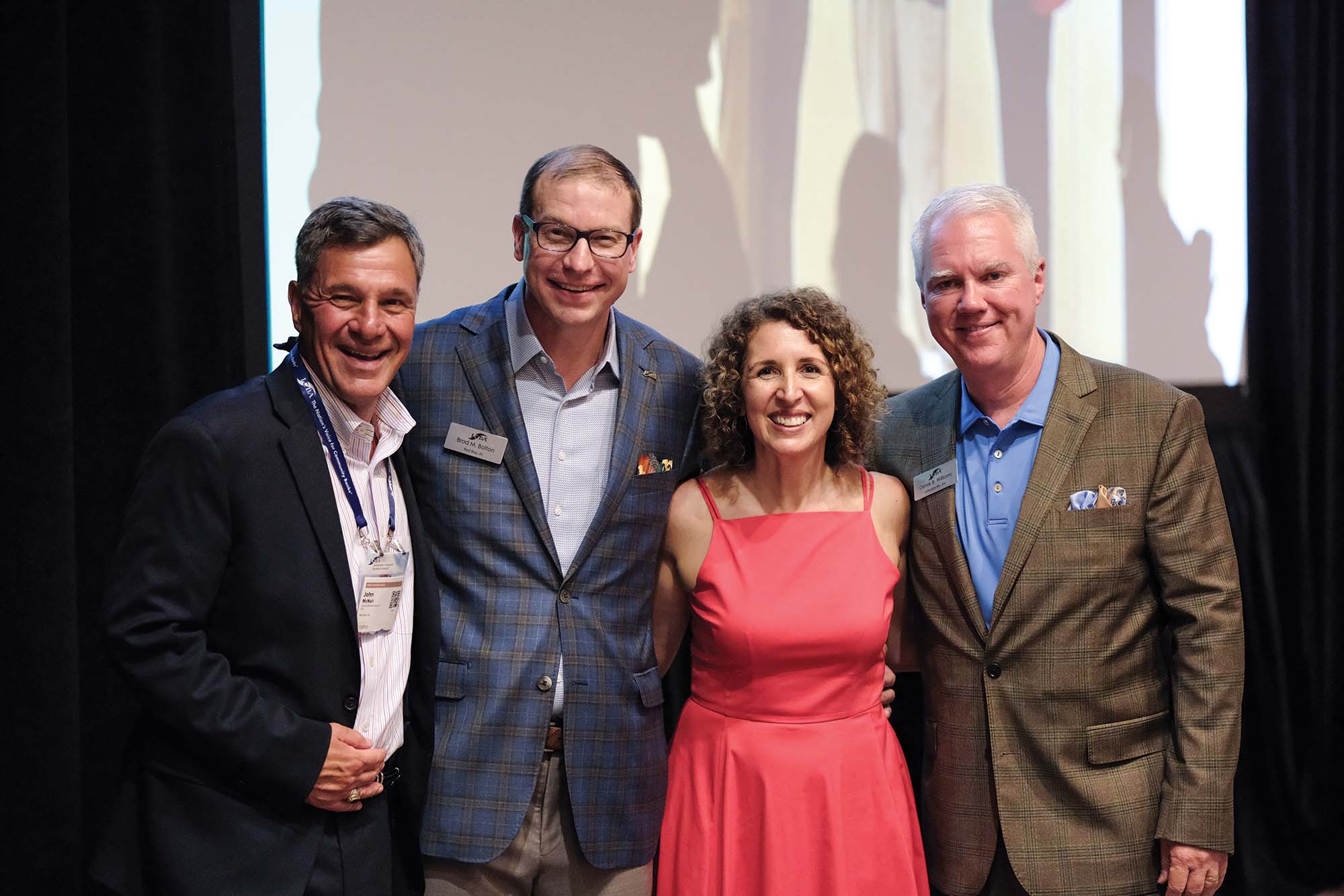 Derek Williams with John A. McNair, Brad Bolton and Rebeca Romero Rainey at his Incoming Chair Reception