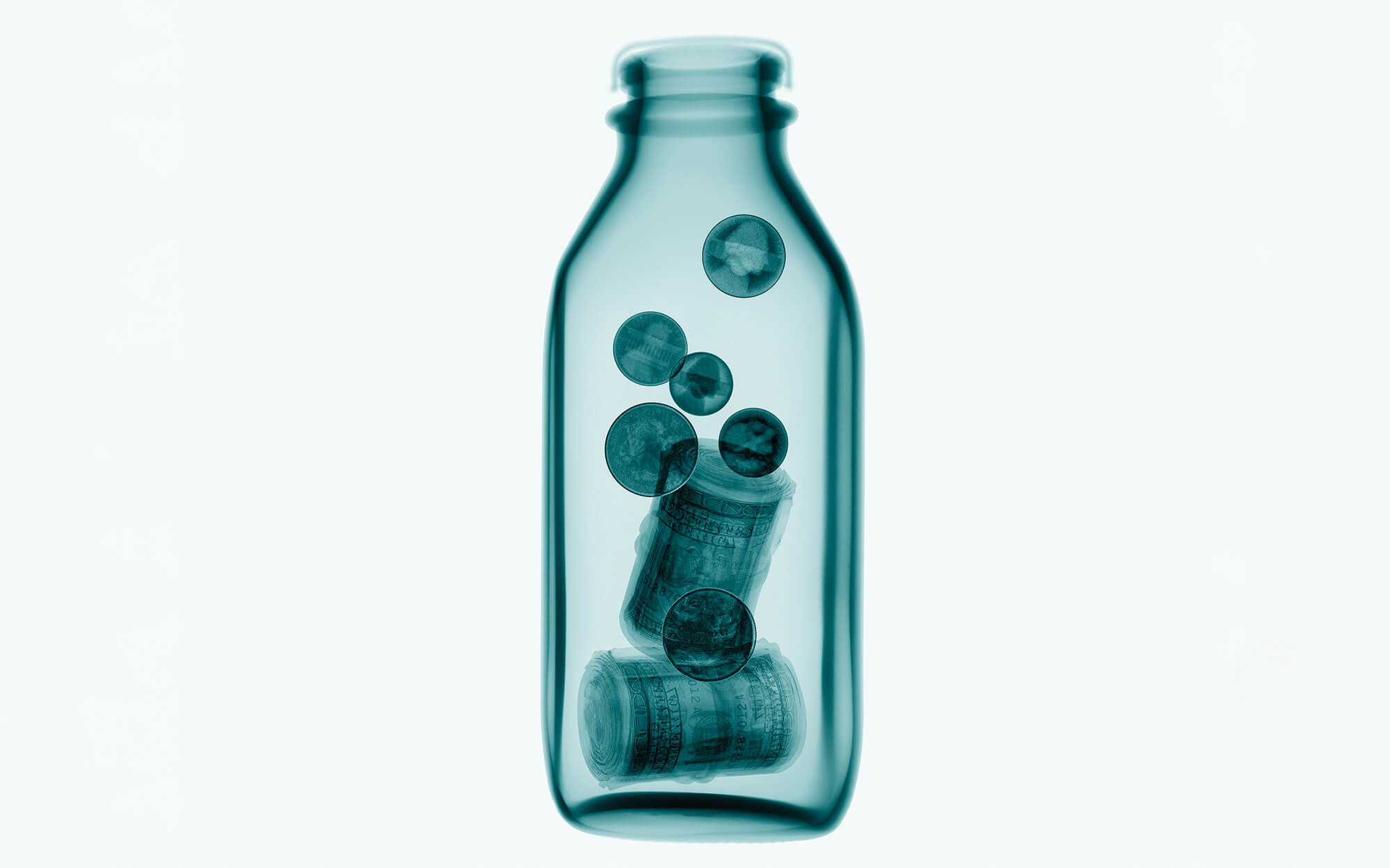 Money in a bottle