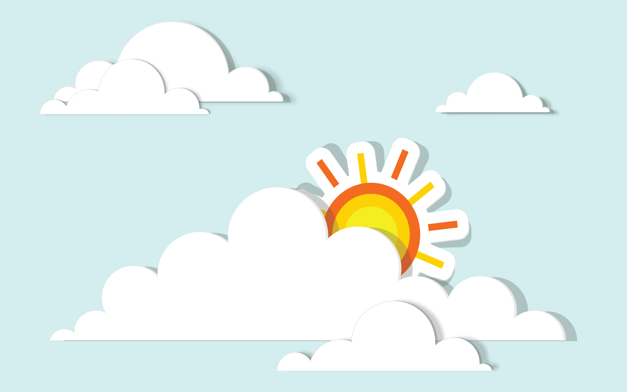 sun and clouds illustration