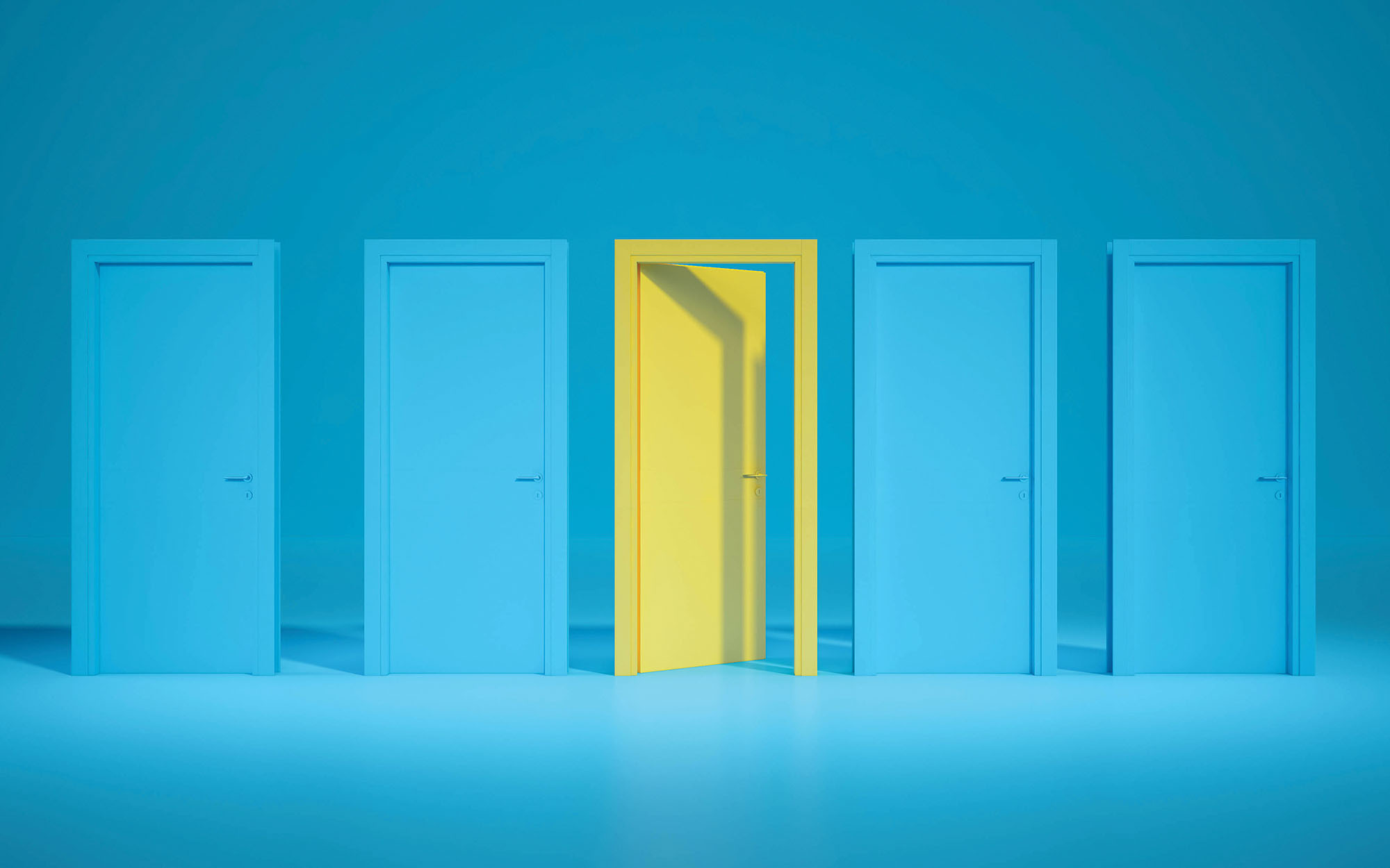 doors on a blue background illlustration