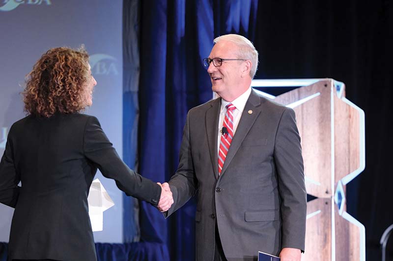 Rebeca Romero Rainey with Senator Kevin Cramer