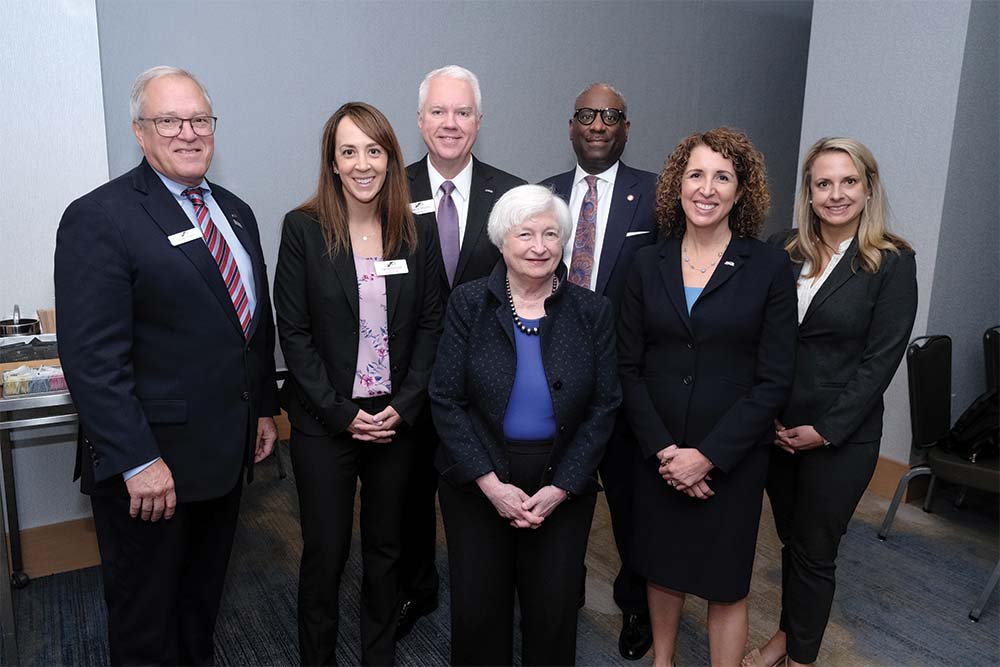 Bankers with U.S. Secretary of the Treasury Janet Yellen