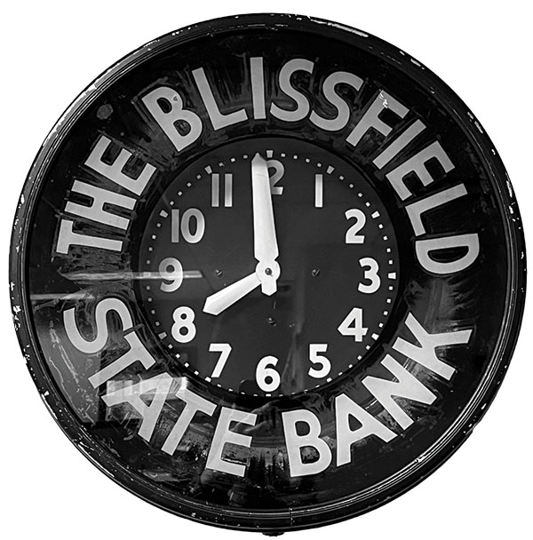 Blissfield State Bank clock