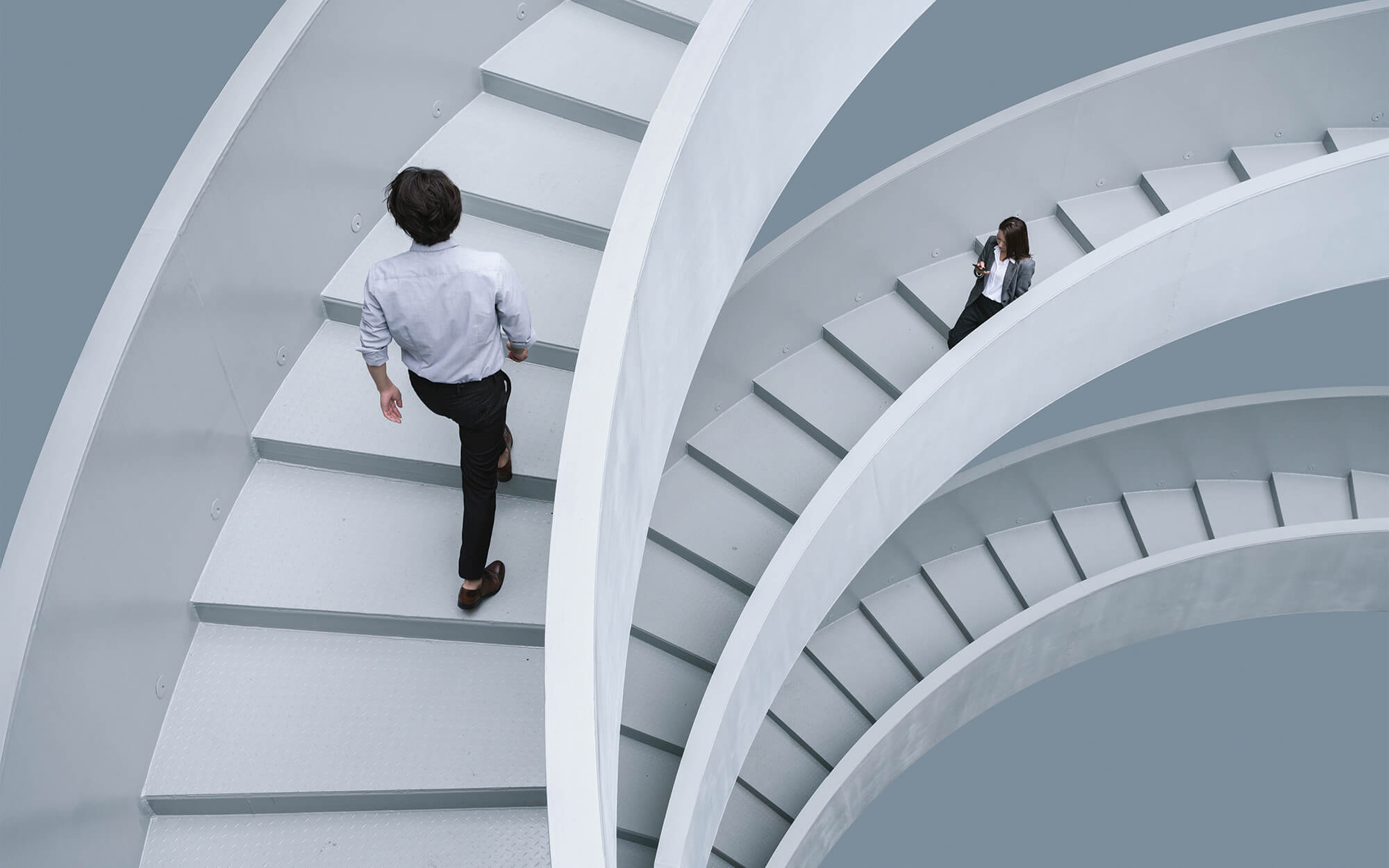 man on a stairway