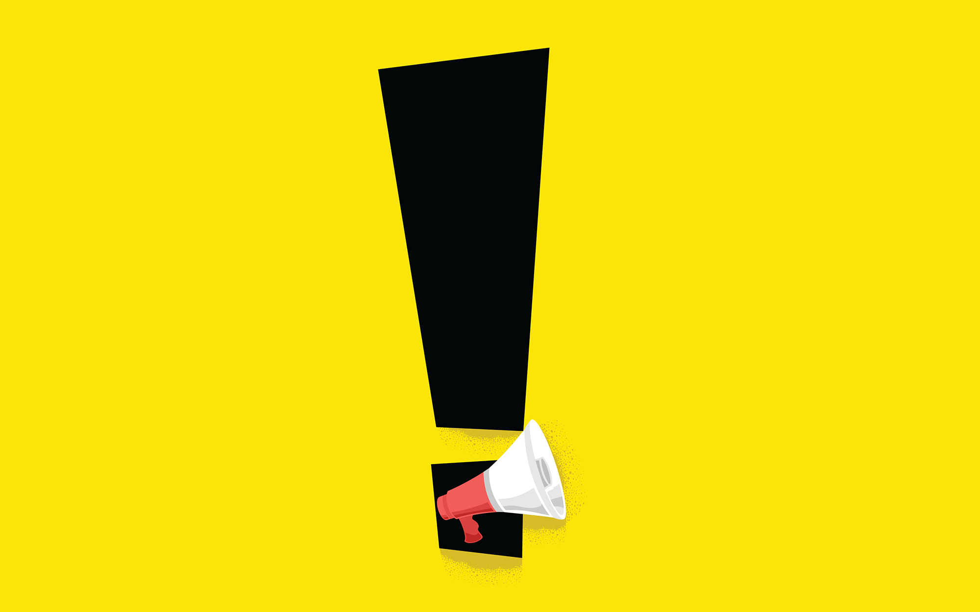 exclamation point megaphone illustration