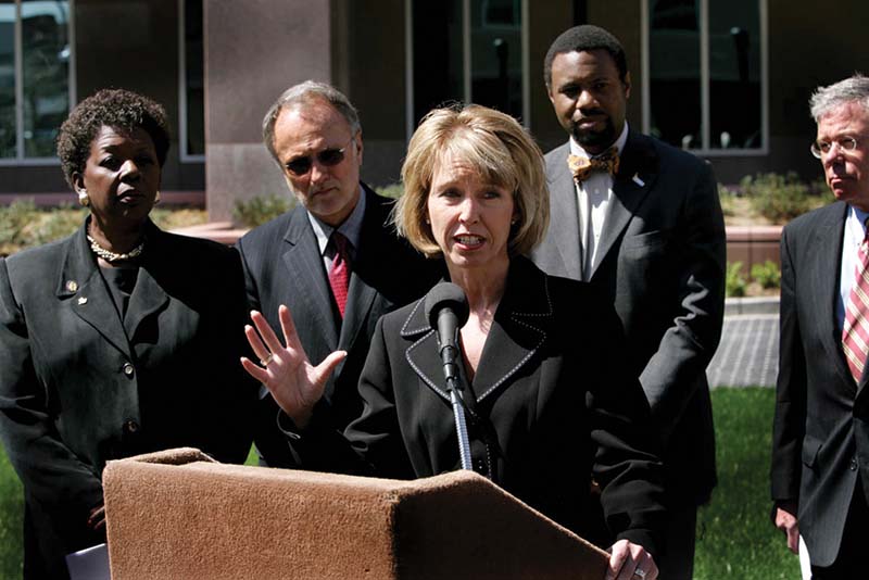 Terry Jorde after testifying at an FDIC hearing against Walmart's ILC application